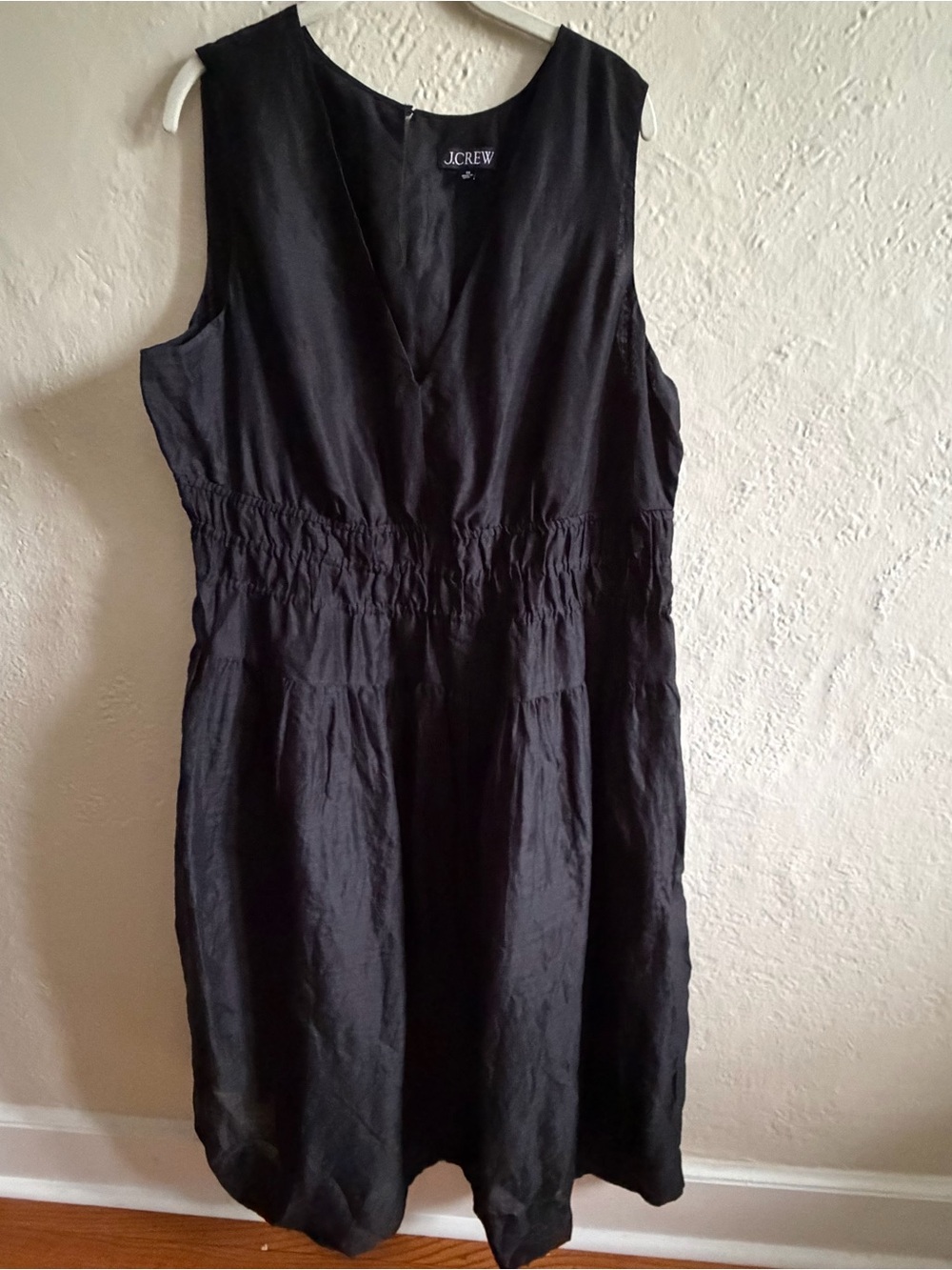 J. Crew Black Sleeveless V-Neck Hyacinth  Dress